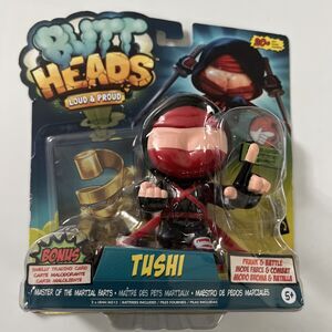 Butt Heads Tushi Ninja Interactive Farting Figurine +Trading Card Prank Gag